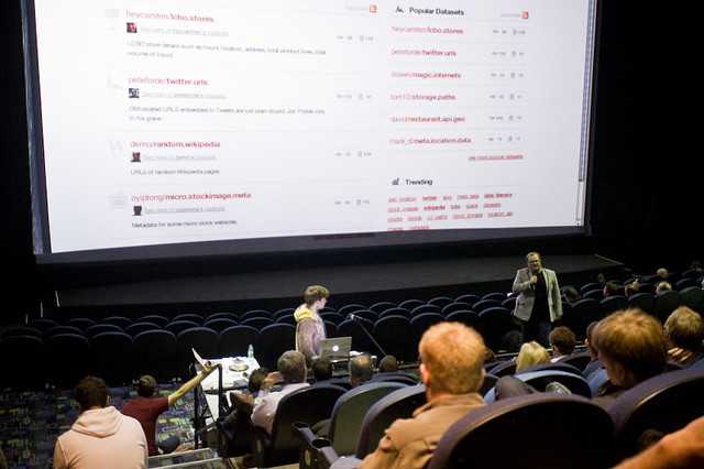 How do you host 475 #Democamp attendees? By putting the event in a movie theatre!