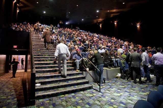 How do you host 475 #Democamp attendees? By putting the event in a movie theatre!