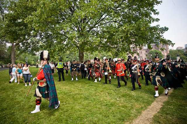 The Queen inspected troops, did a "walkabout" and listened to some marching music at Queen's Park today.